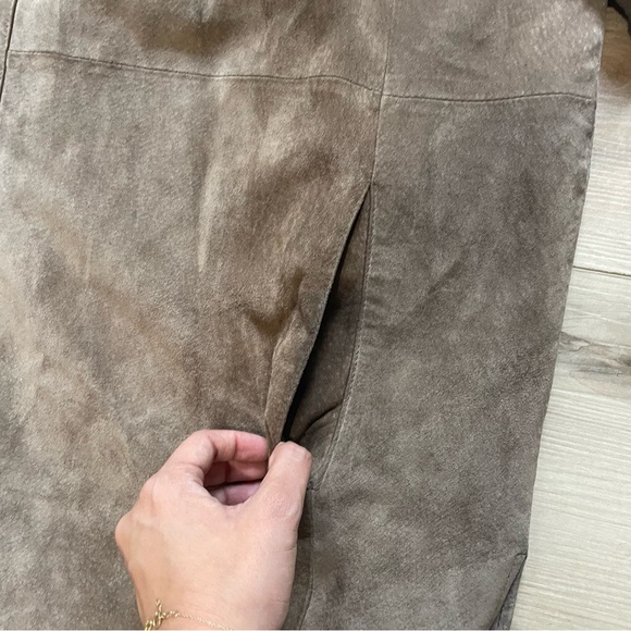 Vintage Pronto Uomo Men's Jacket Button Up Leather Suede Coat Beige Size XXL - Picture 5 of 12